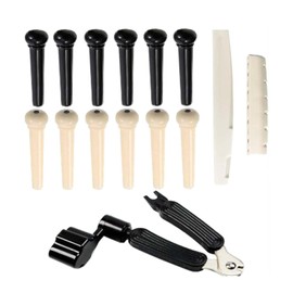 Vaveren 12Pcs Guitar Bridge Pins Bridge Extractor Tool Replacement Parts with Bridge Pin Remover for Classical Guitar