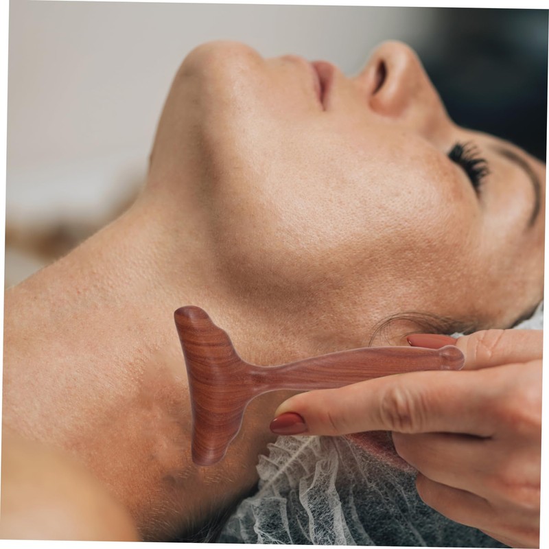 Mikinona 2pcs Wooden Gua Sha Facial Tools Portable Handheld Massage
