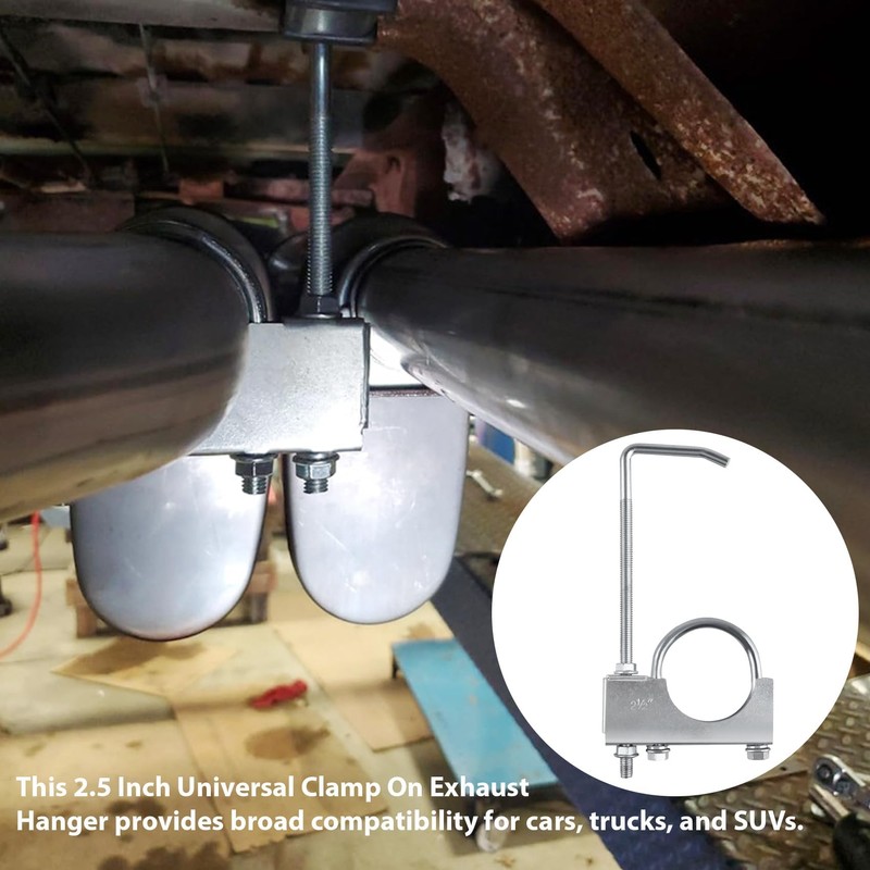 HAFRILY 2.5 Inch Universal Exhaust Hanger with Exhaust Clamp Bracket