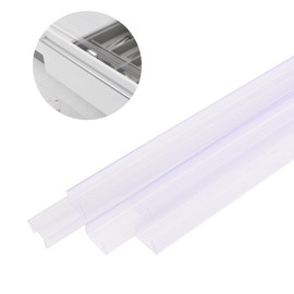 INCREWAY Slip On Cabinet Door Protector, 8PCS Clear Plastic Edge Guard for Protecting Kitchen Cabinet Stool Foot Rails Chair Rung from Chipping