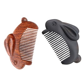 Gatuida 2PCS Adorable Comb Small Fine Tooth Comb for Easy Detangling Styling for Travel Pocket Use Charming Rabbit Design for Women