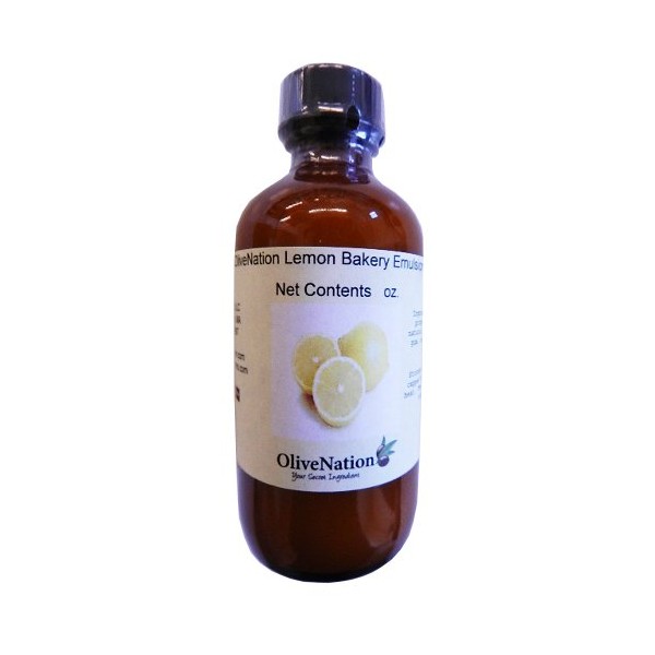 OliveNation Lemon Emulsion - Size of 4 oz - Kosher labeled, Gluten free, Water-Based and soluble in water Emulsion - provide a bright, bold citrus flavor