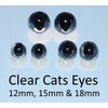celloexpress CATS Clear 12mm Eyes with Plastic Backs - Safety