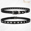 JASGOOD Women Fashion Leather Belt Ladies Studded Belt Silver Buckle