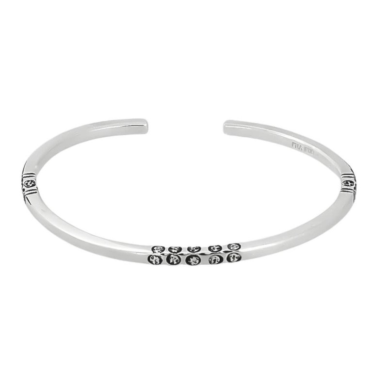 Treasure Bay Solid 925 Sterling Silver Bangle for Men and