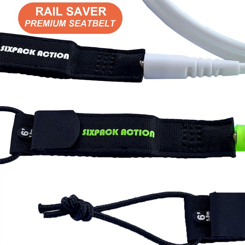 SIXPACK ACTION Pioneering 6ft/7ft/8ft 7mm Pro Surfboard Leash, Surfing Leash,