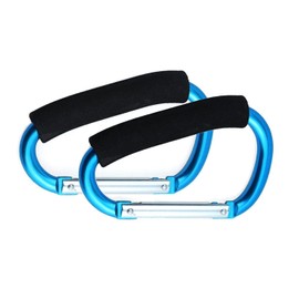 Stroller Hooks by Baby,Large Stroller Hooks for Mommy, 2 pcs Carabiner Stroller Hook Organizer for Hanging Purses, Diaper Bag, Shopping Bags. (Sky Blue)