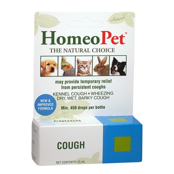 HomeoPet Cough Drops, Natural Cough Treatment for Pets, 15 Milliliters For Dog