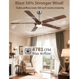 Vaczon 65" Gold Ceiling Fan with Light & Remote - Farmhouse Ceiling Fan with for Bedroom,High Airflow Quiet DC Motor 6-Speed Reversible Indoor/Outdoor
