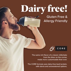 Keto Chow Vanilla Cream Core (Unsweetened) - Keto Meal Replacement Shake Powder - Nutritionally Complete - Low Carb - Delicious Easy Meal Substitute - Protein Rich & Dairy Free - Single Meal Serving