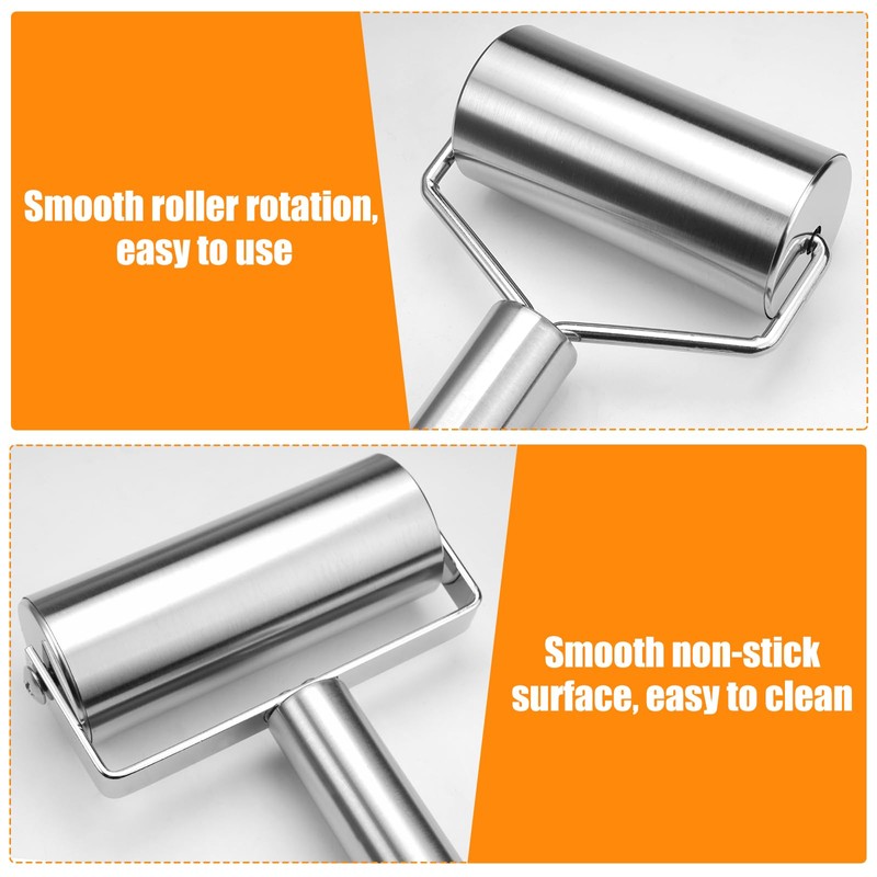 Pack of 2 Rolling Pin, Small Stainless Steel, Small and