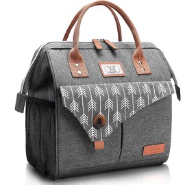 Lekespring Women's Cool Bag, Lunch Bag, 10 L, Small Cool Bag, Insulated Bag, Lunch Bag for On the Go, Work, Picnic, Outdoor (Grey-01)