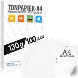 TONPAPIER Coloured Paper DIN A4 130 g/m² Set 10 130 - Stable Craft Paper & Coloured Sheets, Kids & DIY Sheets, 130 g for Craft Photo Album Gifts for Creative Printing A4