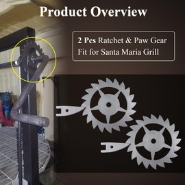 Ratchet & Paw Gear Fit for Santa Maria Grill, Suitable for Any 1/2" Round bar or Square tubing for The Handle Assembly, and LavaLock Spring Handles (2 Pcs)