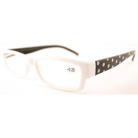 FUSHIDA JW0227 Fashion Reading Glasses for Women White 3.25