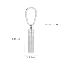 constantlife Cremation Jewelry for Ashes Openable Pill Case Urn Necklace Keepsake Perfume Memorial Pendant Locket Charm Accessories (Keychain-Silver)