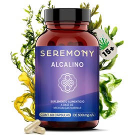SEREMONY - Alcalino Microalgas Marinas Salvajes - Suplemento Alimenticio 60 Cápsulas - Mezcla de Microalgas con Minerales Esenciales como Potasio, Magnesio y Calcio - Fitoplancton Marino - 100% Natural y Multi Mineral