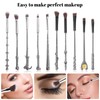 [10 PCS] Makeup Brush Set Metal, Silver Handle Wizard Wand