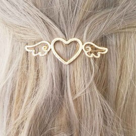 YienDoo Lover Heart Hair Clip Barrette Gold Hoop Heart Hairpin Headpieces Minimalist Bobby Pin Love Heart Hair Barrette Head Clip Ponytail Holder Accessories for Women Girls
