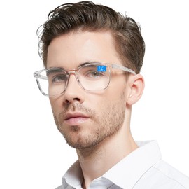OCCI CHIARI Blue Light Blocking Reading Glasses for Men 4.0+ XL Clean Readers(1.0 1.25 1.5 1.75 2.0 2.25 2.5 2.75 3.0 3.5 4.0 5.0 6.0)