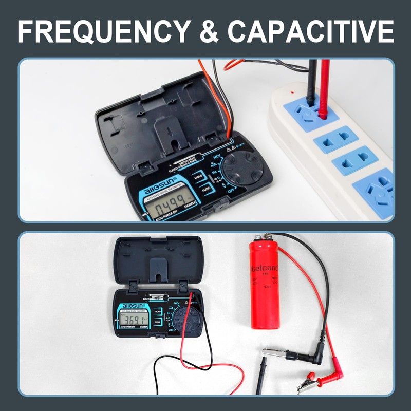 ALLOSUN Digital Multimeter Pocket Size DC AC Voltage Current Tester