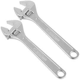 HOIGON Set of 4 Black Adjustable Wrench, 8 10 12 15 Inch Heavy Duty Crescent Wrenches with Wide Jaw and Ergonomic Handle for Machine Maintenance