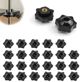 0XBIT Star Grip Nut M6, Pack of 25 Knurled Nut M6, Wing Nut M6, Star Grip Screw M6, Suitable for Machines and Devices, Furniture, Fitness Equipment, Electronic Devices
