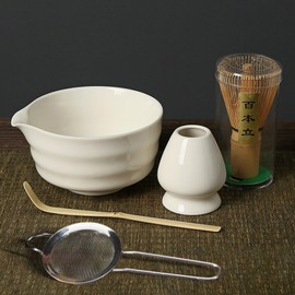 Luikyei Matcha Set - Matcha Whisk (Chasen), Whisk Holder, Matcha Bowl, Traditional Scoop (Chashaku)- The Perfect Bamboo Matcha Kit to Prepare a Traditional Cup of Japanese Matcha Tea