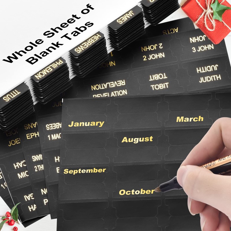 Gold Foil Bible Tabs for Men and Women, 100 PCS
