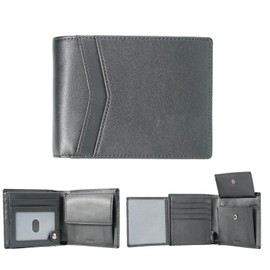 Herren-Geldbörse mit AirTag-Halter, RFID-blockierend, schlankes Echtleder, für 12 Kreditkarten, 2 Geldscheinfächer, 2 Ausweis-Fenster, Münzfach, minimalistische Brieftaschen für Männer mit