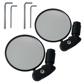 2 PCS 360° Fahrradspiegel, Universeller Rückspiegel für 17,4mm-22mm Lenker, Robust und Verstellbar, Ideal für Rennräder, Mountainbikes und Elektrofahrräder, Einfache Installation