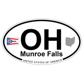 US Decal, Inc. Munroe Falls, Ohio Oval Sticker with State Flag