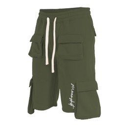 SCREENSHOT-SP31300 Mens Urban Hip Hop Premium Streetwear Fleece Shorts - Street Tactical Functional Multi Cargo Pockets Utility Varsity Fashion SweatShorts-Olive-Small