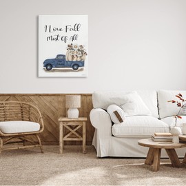 Stupell Industries Love Fall Most All Blue Truck Giant Pumpkin Canvas Wall Art, 30 x 40