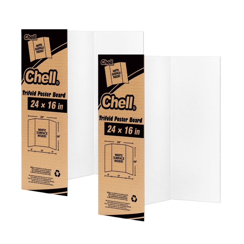 chell Chell Mini Size Trifold Poster Board, 16" x 24",