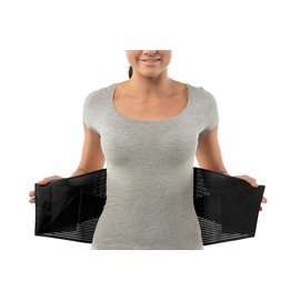 aHeal Back Support Belt & Back Brace for Men and Women | Lumbar Support | Back Strap Back Pain | Orthopaedic Support Belt Back | Lumbar Spine Support Belt | Size 6 Black