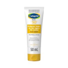 CETAPHIL® Sun FPS50+ Protector Solar en Gel Ligero con Color Ultra Matte, 50 ML, Piel Grasa y Sensible