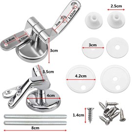ZFYQ Toilet Seat Hinges, 1 Pair Replacement Stainless Steel Hinges for Toilet Seat Cover Lid Universal Accessories