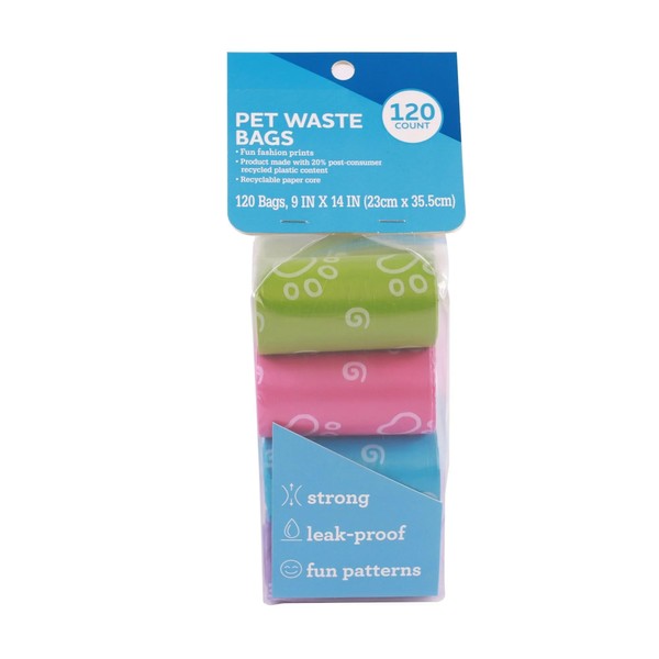 Fashion Dog Waste Bags 120 Count – Leak-Proof Poop Bags