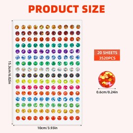 20 Sheets/3520Pcs Color Coding Labels, Sparkle Shiny Dot Stickers 16 Colors Laser Shiny Circle Mini Stickers for Behavior Chart Classroom Office Home Planner Art DIY