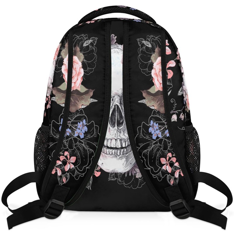 DJYQBFA Sugar Skull Flower Laptop Backpack School Backpack with Multiple