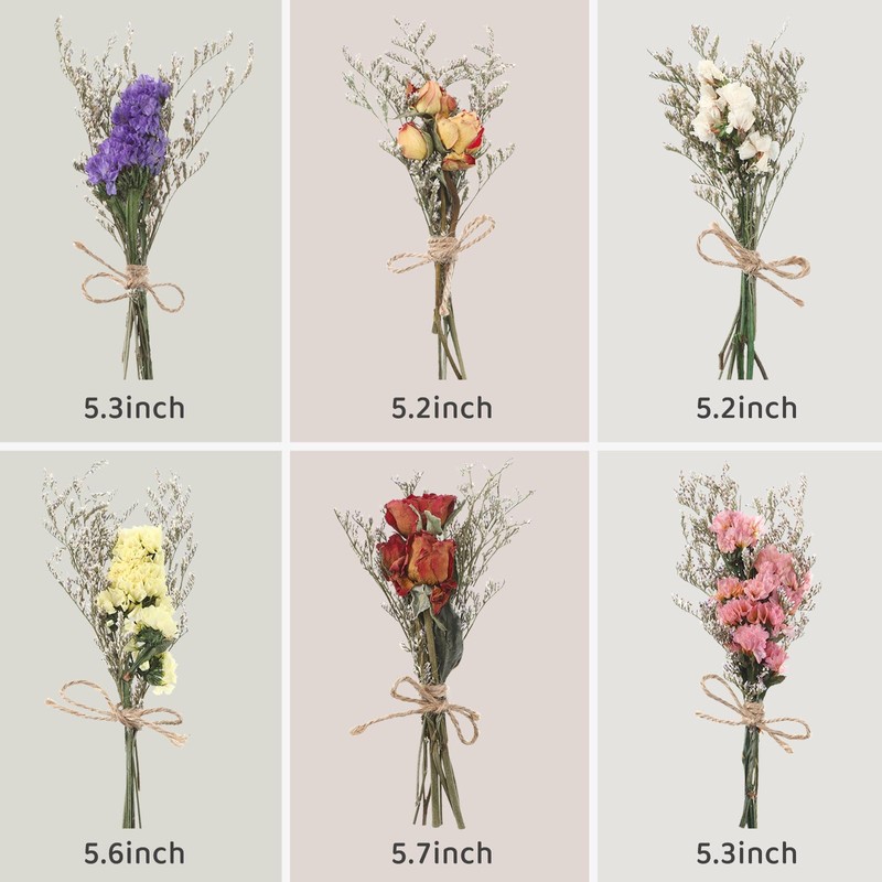 WGXX 12/24 Pack Dried Flowers for Vase Various Mini Bouquet