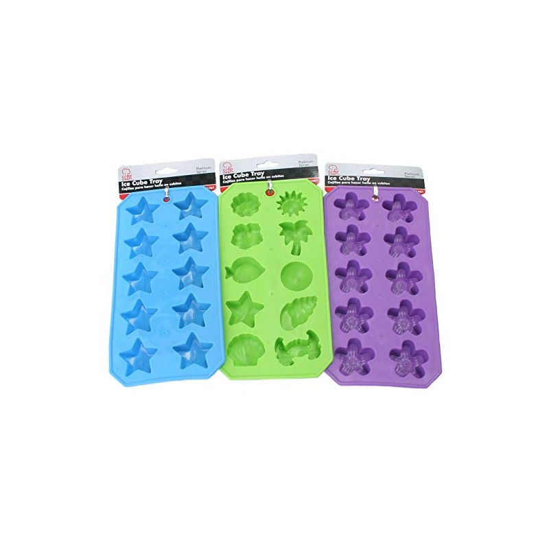 Chef Craft Select Shapes Ice Cube Tray, 8.75 inch, Color/Shapes