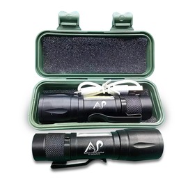 A&P LED Flashlight - rechargeable flashlights, USB, High Lumens Flash Light, camping lights & lanterns, 3 Modes, Waterproof, Super Bright, Focus, Shock Resistant, Portable, Hiking, Outdoor Activity