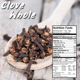 Spices Village Whole Cloves 7 Ounces, Kosher, All Natural Dried Clove Buds, Gluten Free, Non GMO, Whole Seeds Great for Food, Tea, Potpourri, KETO Friendly, Resealable Bulk Bag [Package may Vary]
