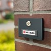 Metzler Doorbell in anthracite, interchangeable name plate, powder-coated in RAL