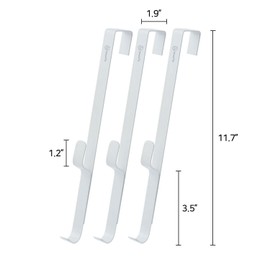 HouseTip Over The Door Hook Rack, Kitchen appliances, Dorm Room Essentials, Stainless Steel, No Drill, Damage-Free, Space Saving Door Hanger for (Bathroom, Bedroom, Closet)(White)