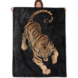 RQTWC - Manta de tigre para regalos para niños y niñas, niños y adultos, mantas de franela con temática de animales para viajes, sofá, sala de estar, decoración de 50 x 60 pulgadas