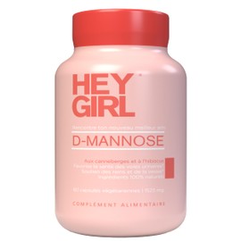 HEY GIRL NUTRITION Cranberry with D-Mannose Capsules - Fast-Acting UTI Supplement - Cleanse & Flush Impurities - with Natural D-Mannose Powder, Cranberry, Hibiscus & Dandelion