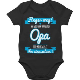 Shirtracer - Baby Bodysuit Boy Girl - Sayings Baby - Ich habe einen verrückten Opa, 1 black